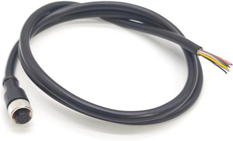 Fupiomeef 3.28ft M12 12 Pins Female Connector Cable, A Code Straight Profibus, Single Female Electrical PVC Sensors Cable, Industrial Molded, AWG26, 30V 1.5A - Image 4